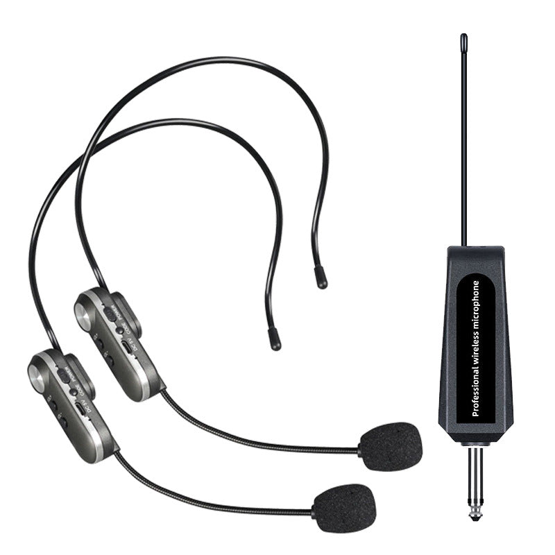 Wireless Headset Microphone Amplifier for Teaching and Tour Guiding One-to-Two Rechargeable System