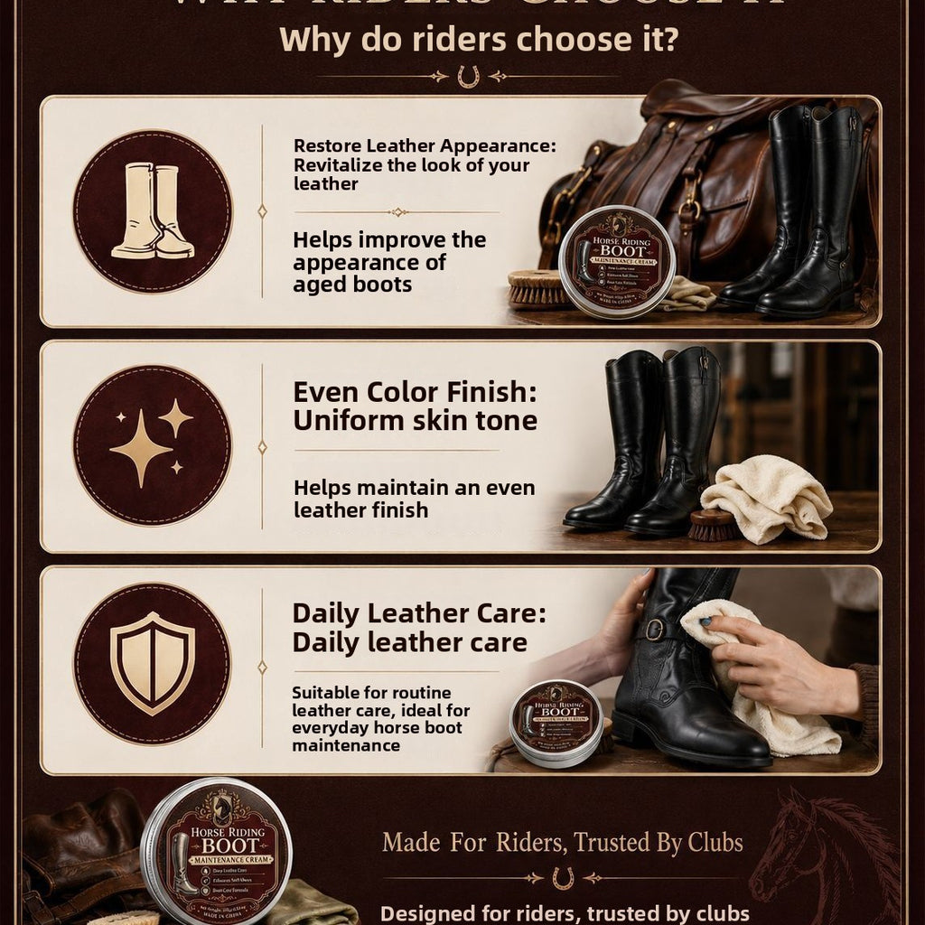 Equestrian Riding Boot Care Balm Leather Repair and Polishing Cream for Footwear Maintenance teemdrop