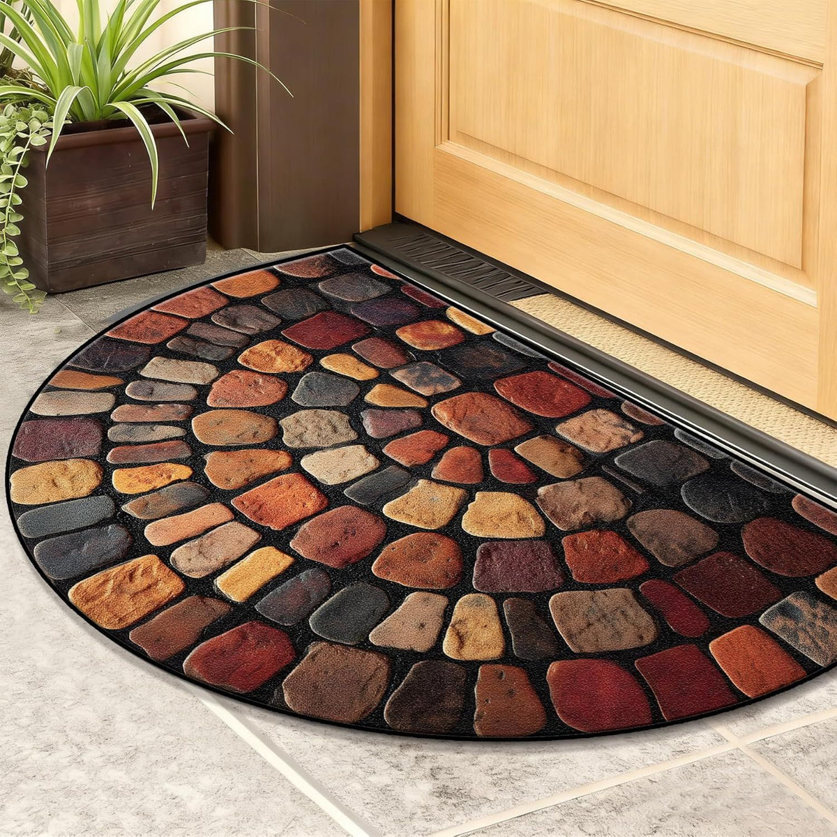 3D Vision Semi-Circular Floor Mat