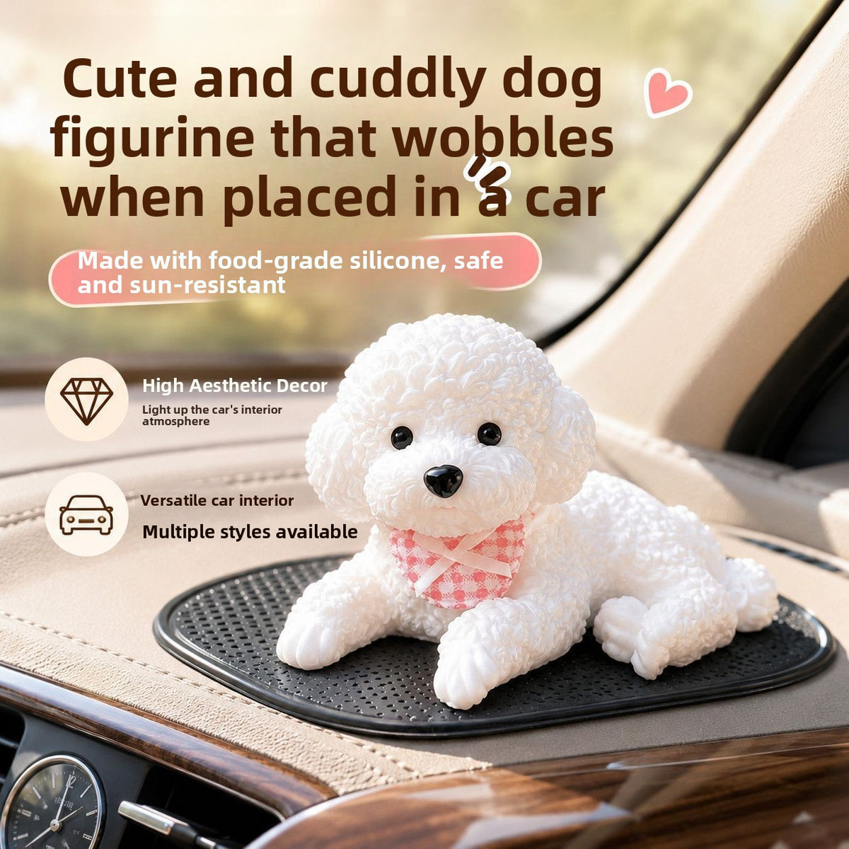 Cartoon Teddy Bear Silicone Anti-Slip Dashboard Ornament teemdrop