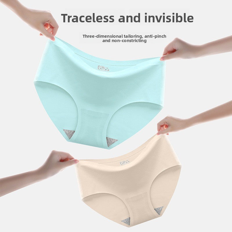 Women's Ice Silk Seamless Mid-Waist Breathable Briefs
