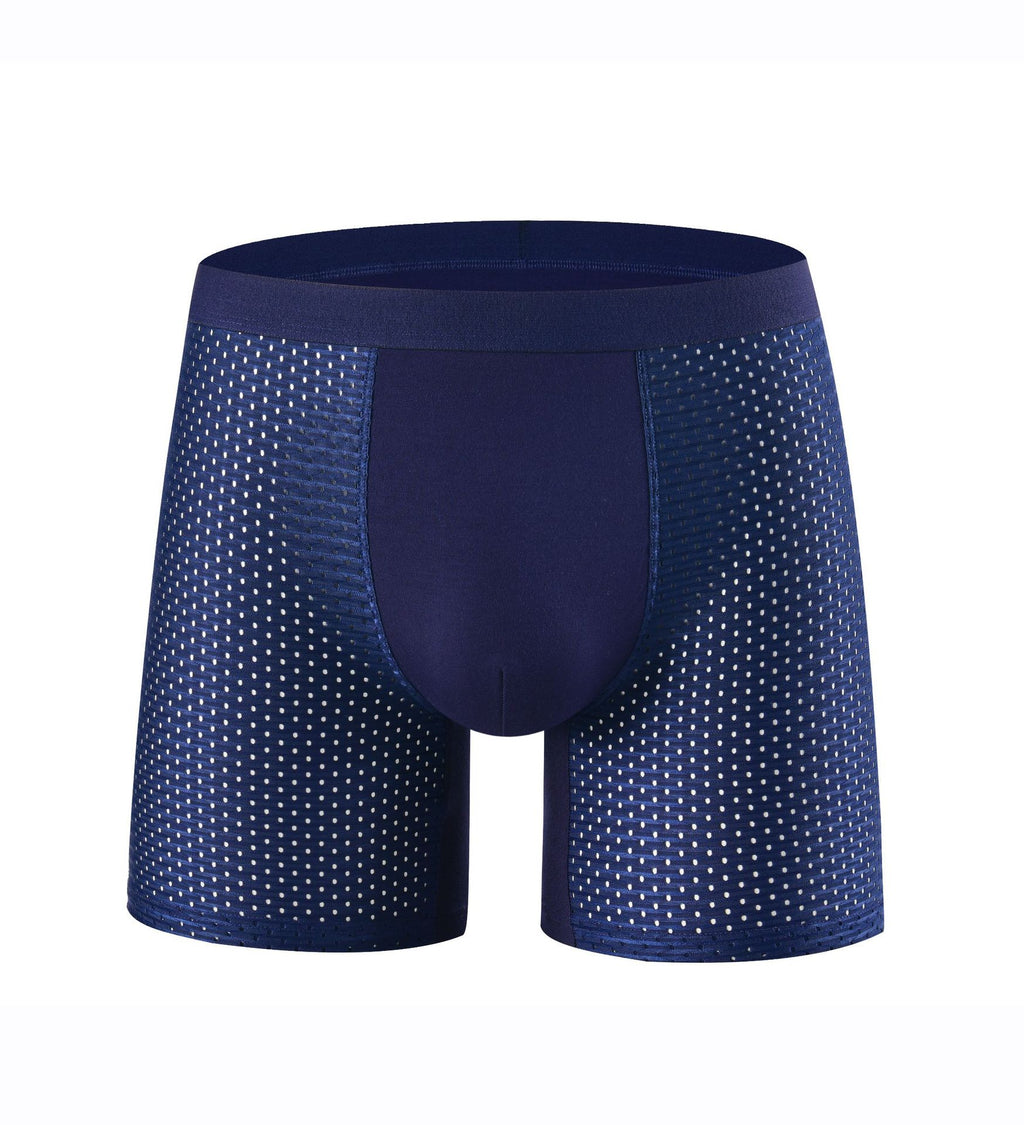 Men Mesh Underwear Sports Extended AntiWear Boxer Briefs Breathable QuickDry