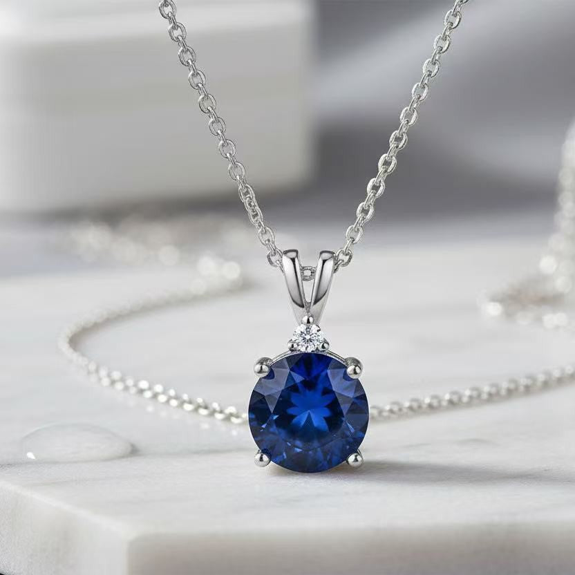 Colored Zircon and Diamond Pendant teemdrop