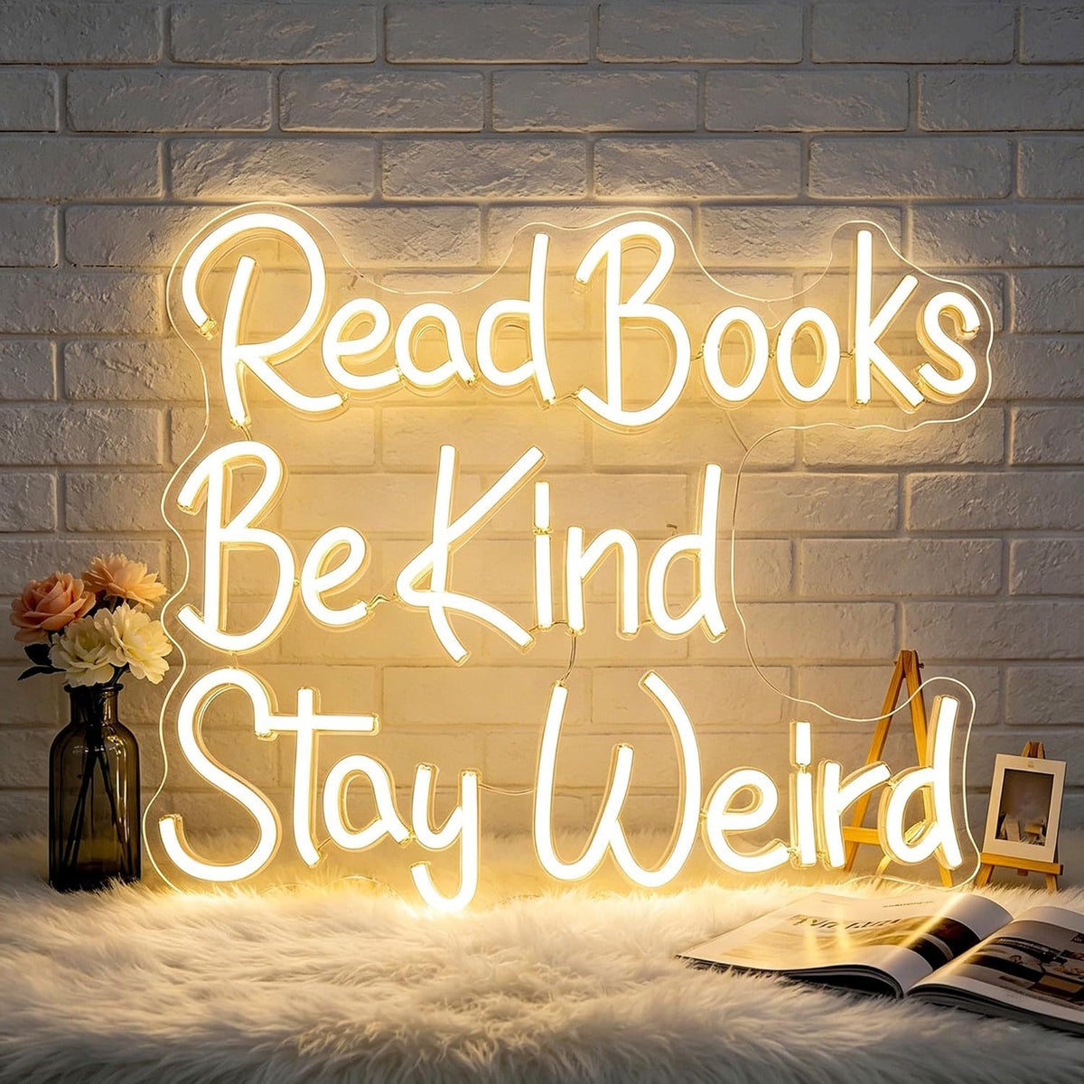 Dimmable LED Reading Neon Sign Wall Decor Light teemdrop