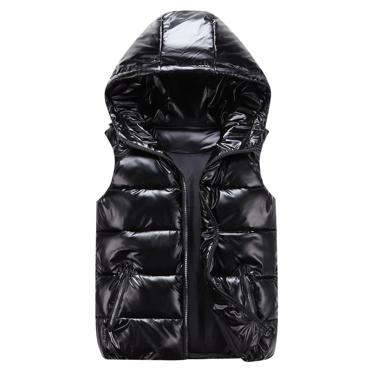 Men's Shiny Stand Collar Thickened Slim-Fit Cotton Vest teemdrop
