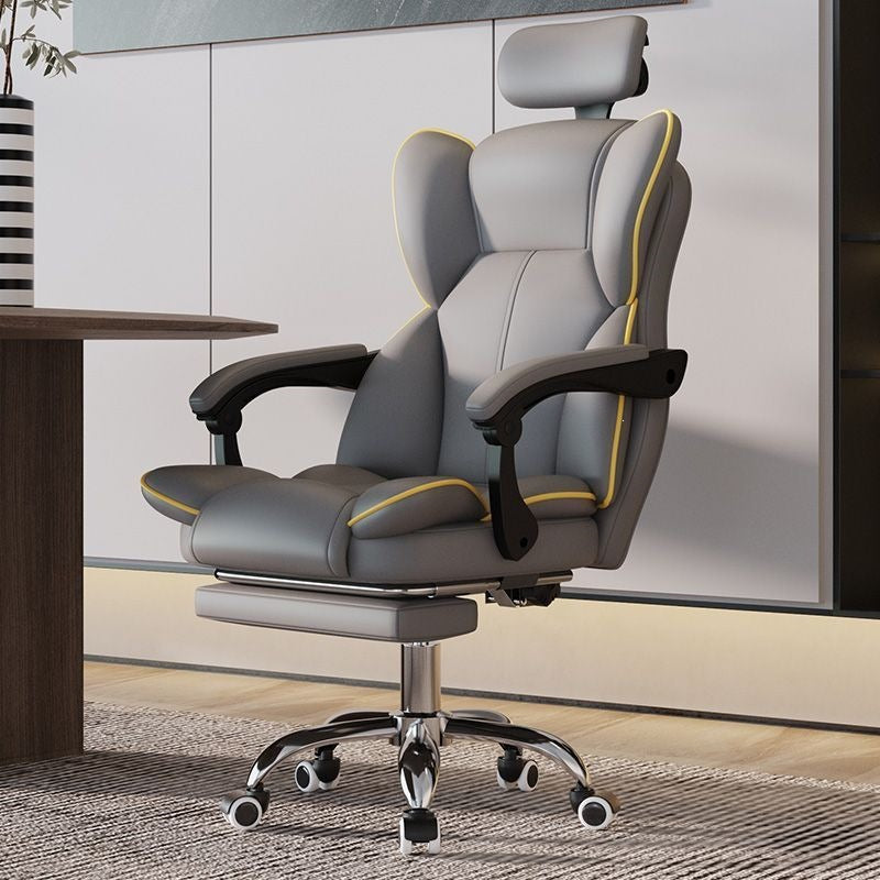 Ergonomic High-Elasticity Foam Computer Chair with Headrest and Footrest