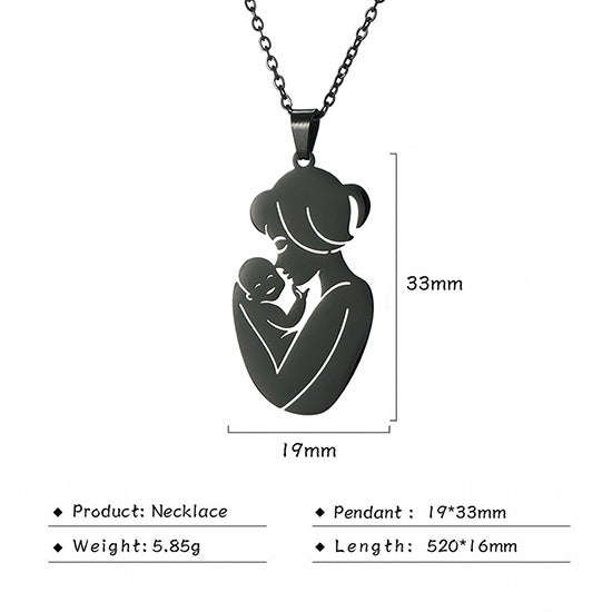 Mother and Baby Pendant Necklace
