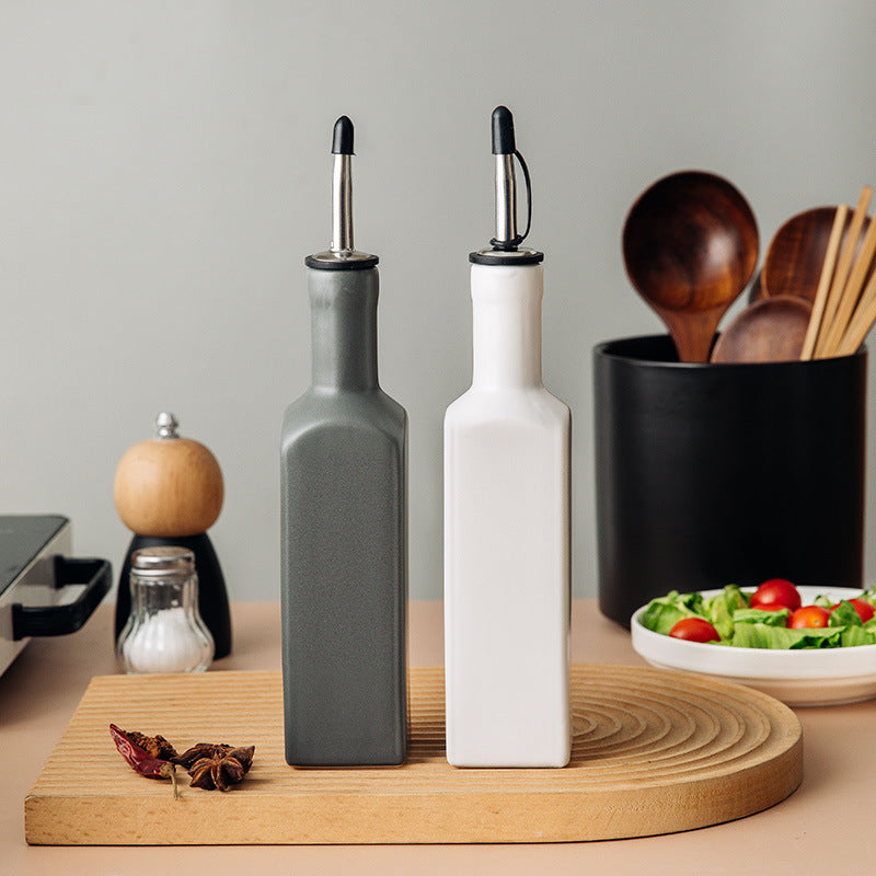 Ceramic Kitchen Oil and Vinegar Dispenser Bottle