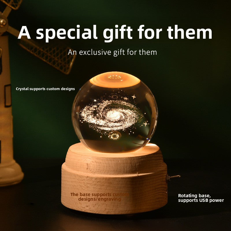 Rotating Crystal Ball Music Box