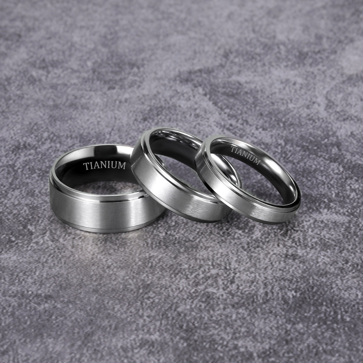 Pure Titanium Ring Simple Sand Step Band