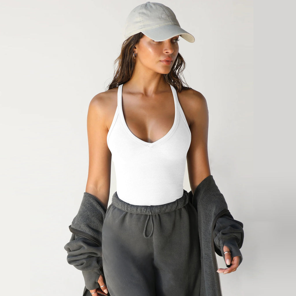 Women's Slim Fit Knitted Vest Short Sleeve Solid Color Pullover Top teemdrop