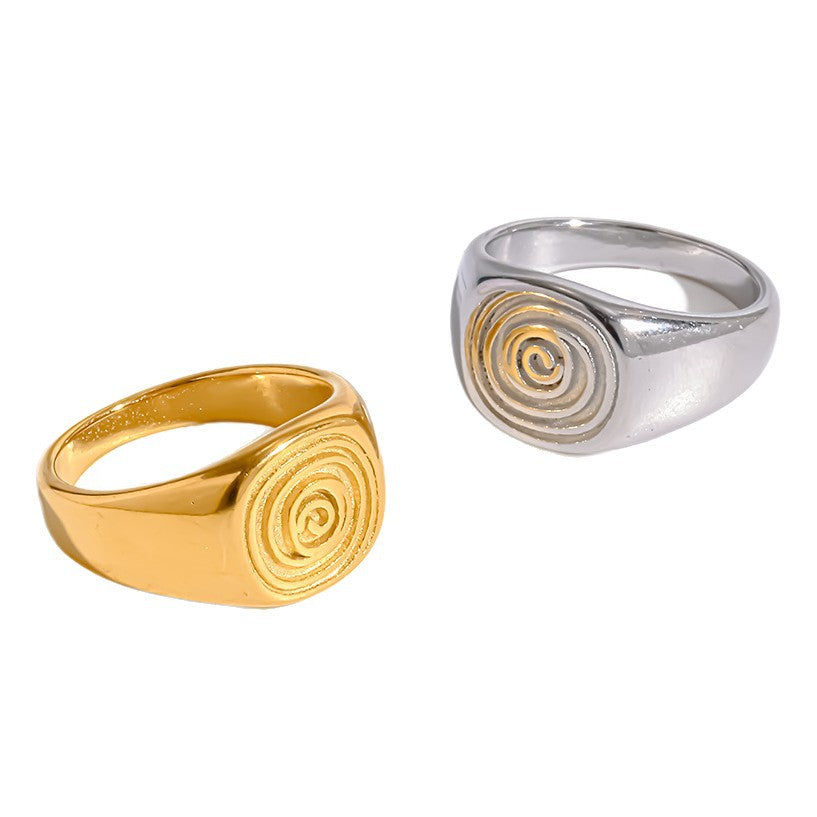 spiral fingerprint stamp ring
