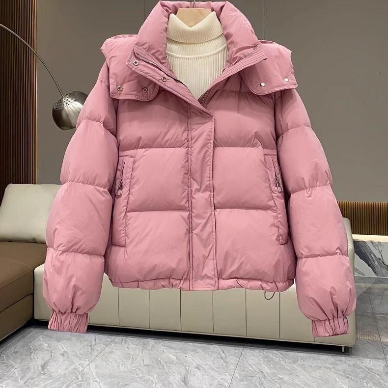 Women Winter Short Hooded Cotton Jacket teemdrop