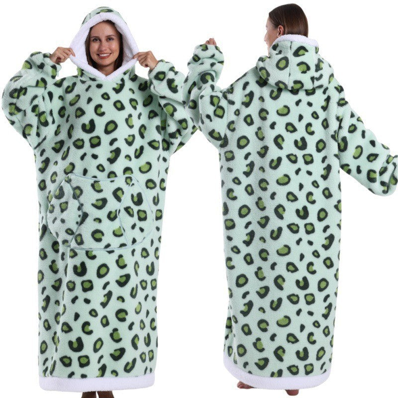 Women Men Winter Thickened Warm Hooded Blanket Pajamas teemdrop