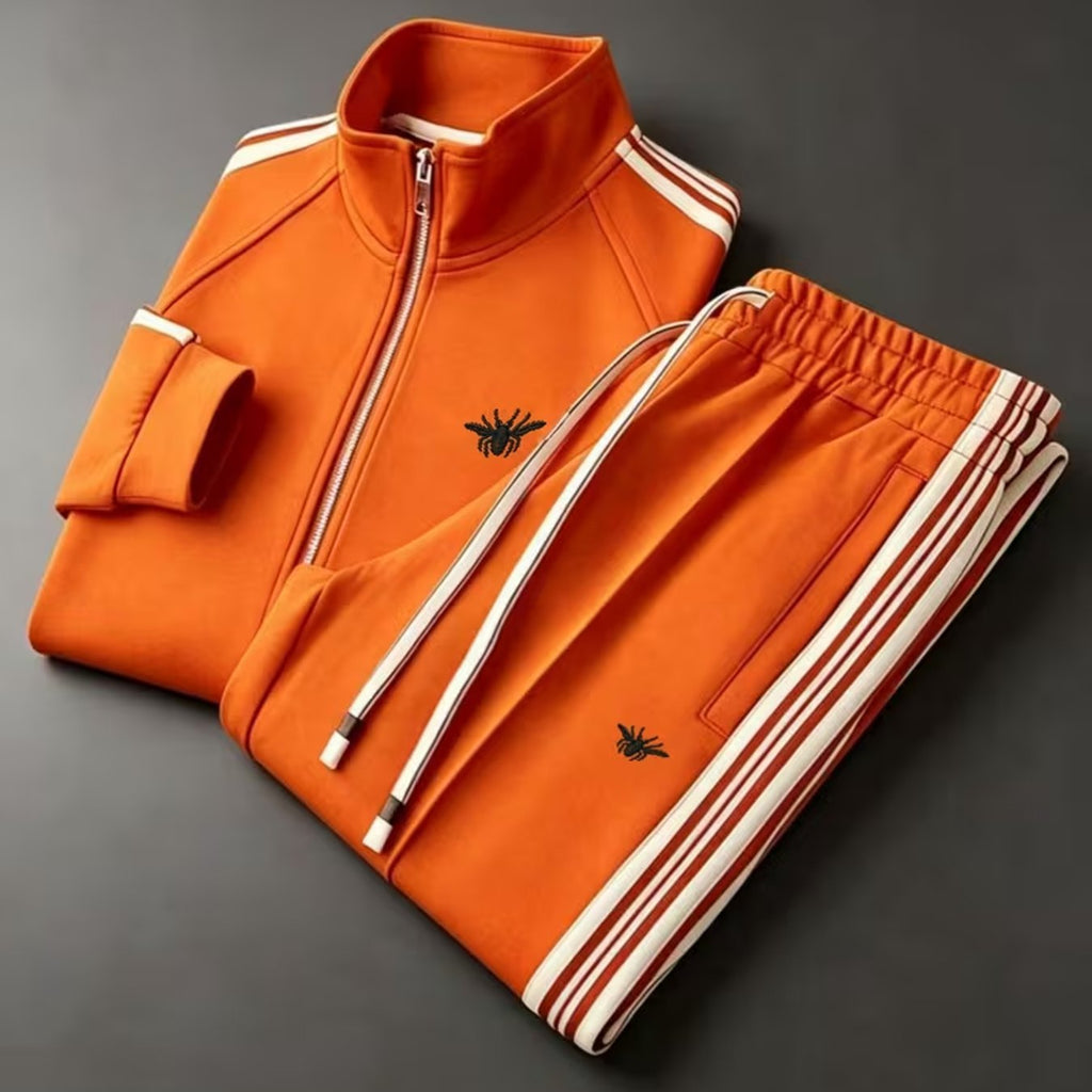 Men's Zip-Up Jacket and Pants Set Digital Print Long Sleeve Tracksuit teemdrop