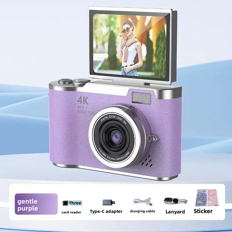 4K Digital Camera Retro CCD Style HD Selfie Camera with Phone Transfer for Students and Travel Photography teemdrop