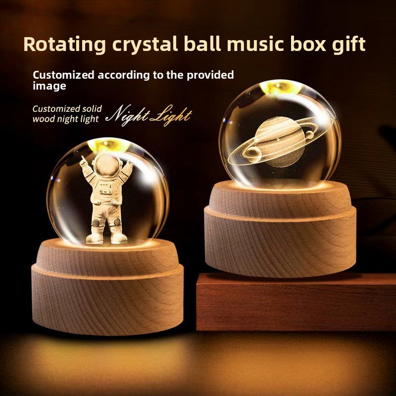 Rotating Crystal Ball Music Box