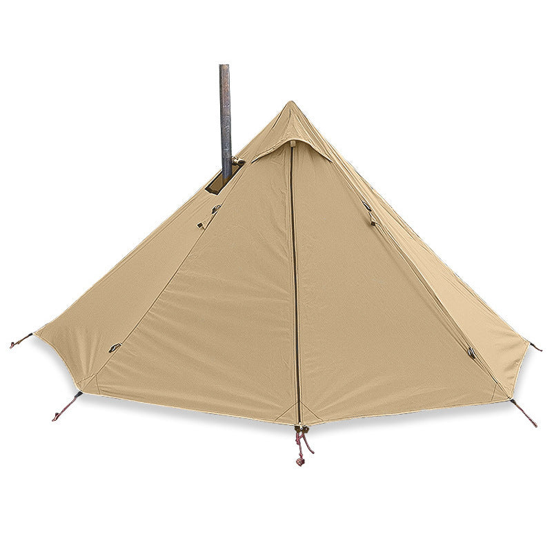 Waterproof Double Layer Pyramid Camping Tent Hexagon for Solo Hiking and Outdoor Use with Aluminum Poles teemdrop