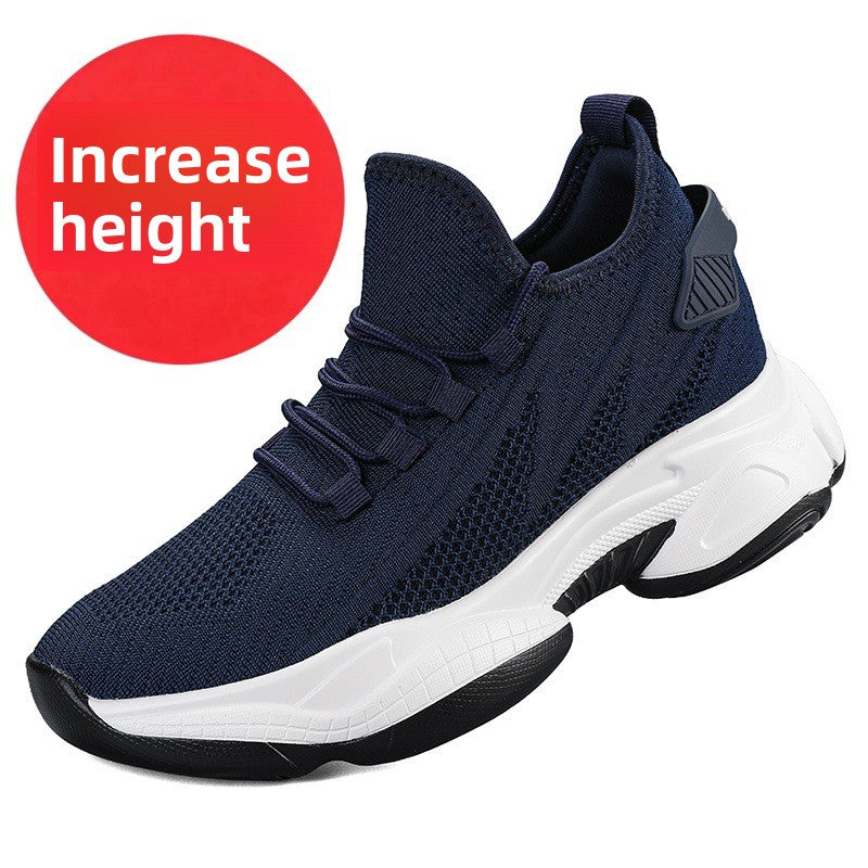 Height-increasing thick-soled flyknit shoes