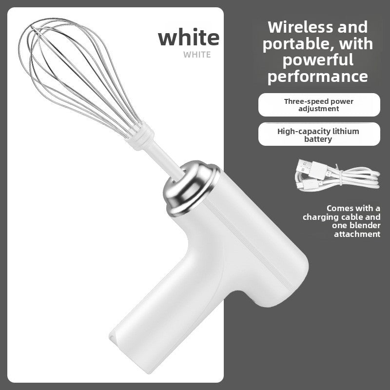 Mini Wireless Rechargeable Electric Hand Mixer with 3 Speeds for Baking and Cooking