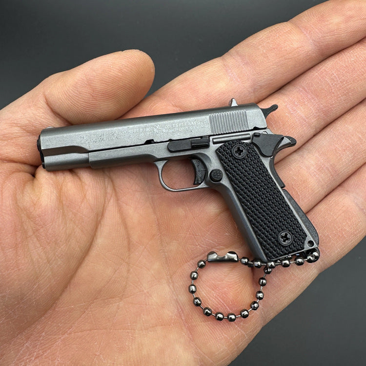 1:3 Scale 1911 Alloy Metal Gun Model Keychain Pendant, DIY Assembly