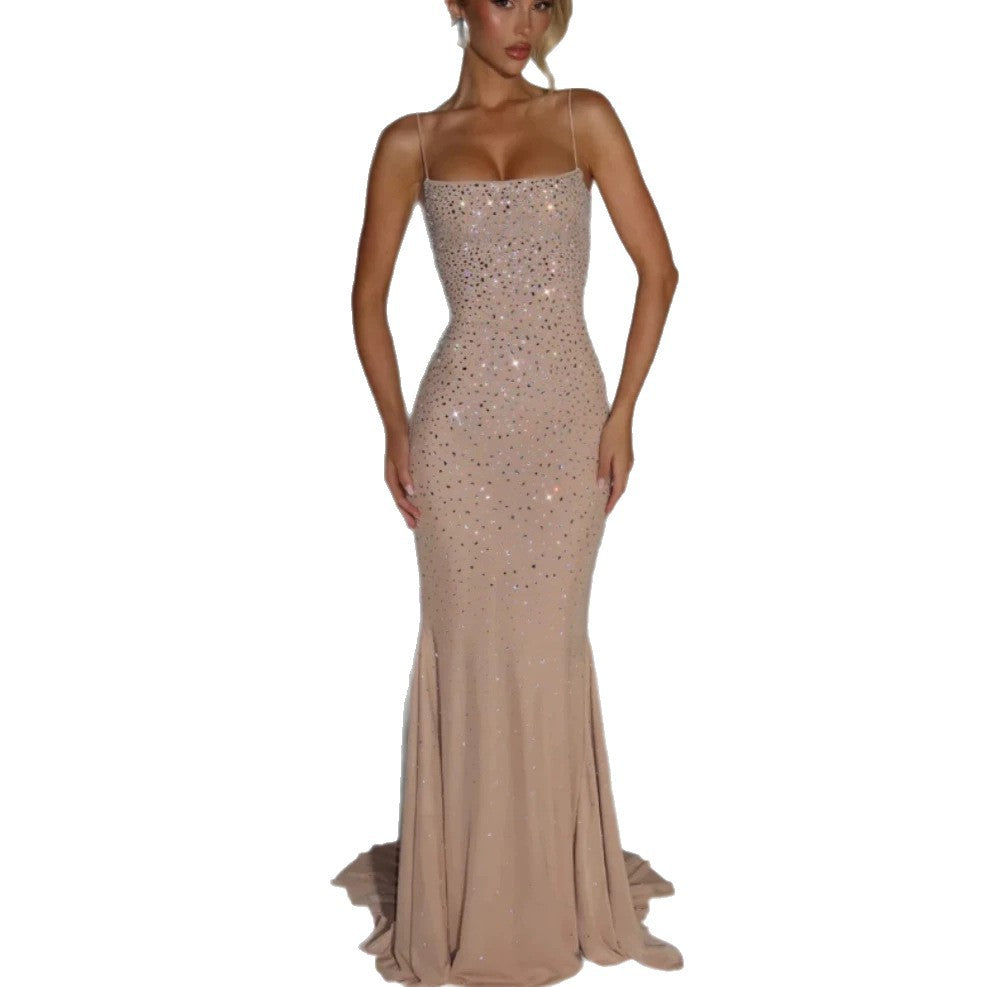 New Spring/Summer Elegant Sequin Camisole Evening Gown