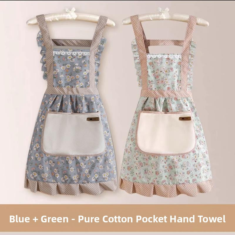 Women's Floral Cross-Back Kitchen Apron
