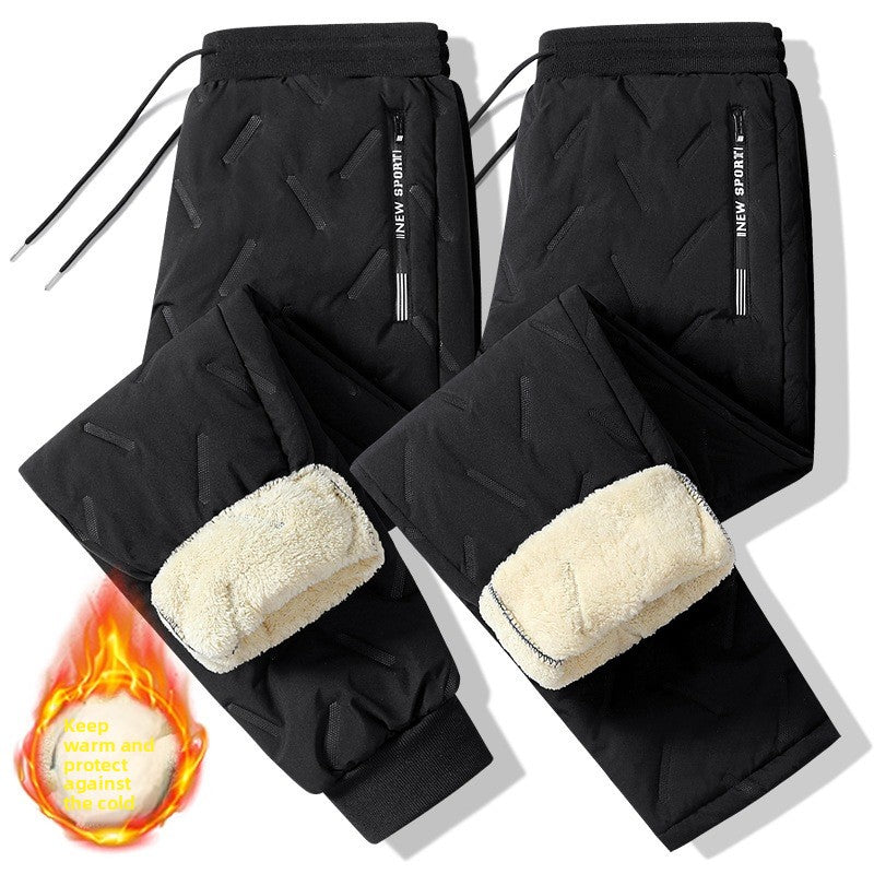 Large-size Casual Loose Fleece-lined Thickened Running Pants
