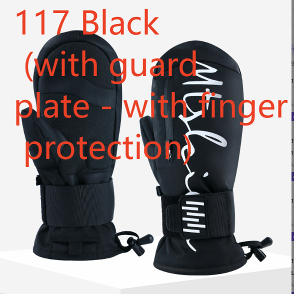 Built-in wrist guard snowboard gloves