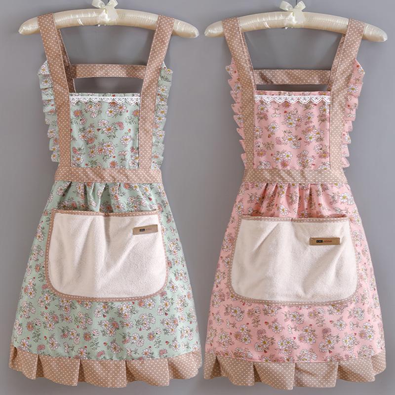 Women's Floral Cross-Back Kitchen Apron