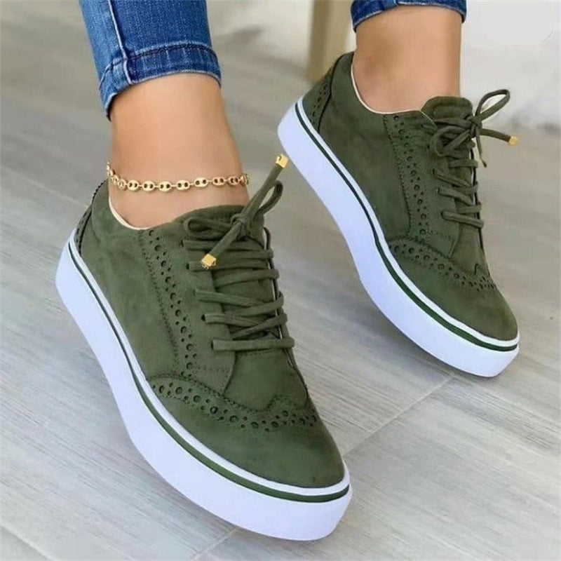 Casual Lace-Up Flat Sole Women Shoes