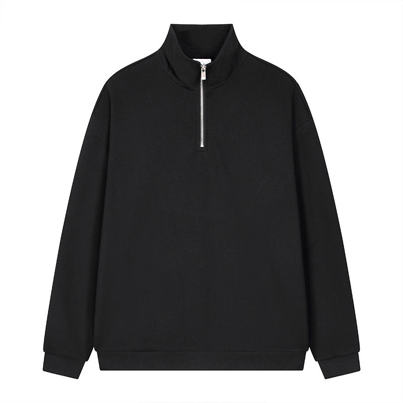 Men's Heavyweight Half-Zip Stand-Collar Thermal Sweatshirt teemdrop