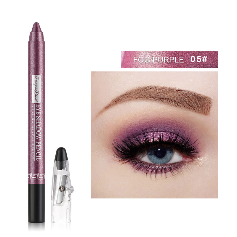 Pearlescent Creamy Eyeshadow Pencil with Built-in Sharpener Long-lasting Shimmer Eye Makeup