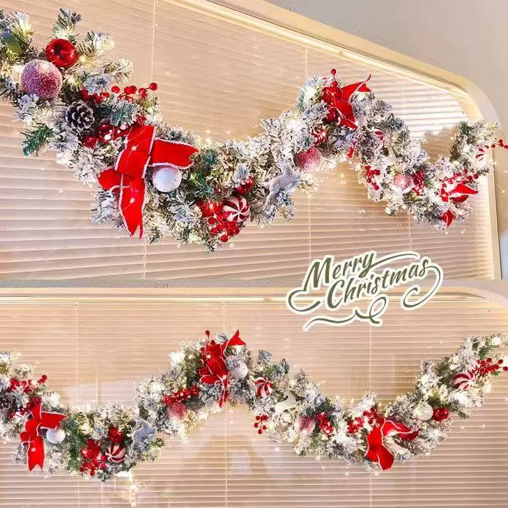 Christmas decorative rattan glowing rattan grass pine branch light string teemdrop