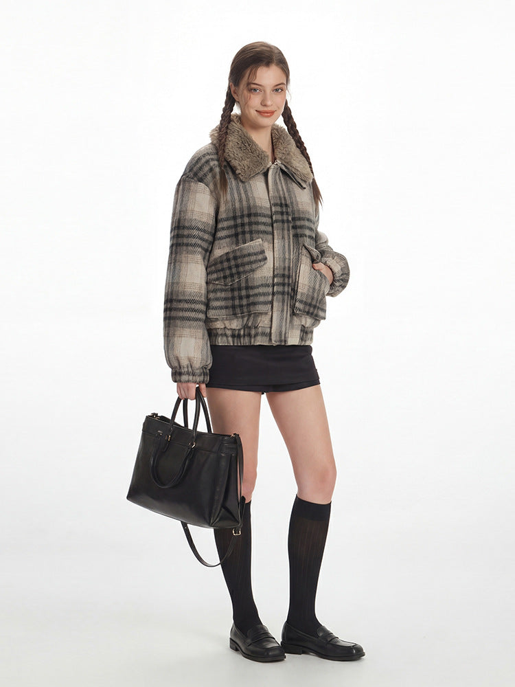 Cotton-padded short jacket teemdrop