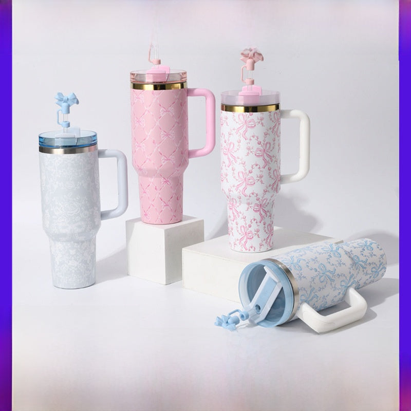 Floral Insulation Cup with Handle