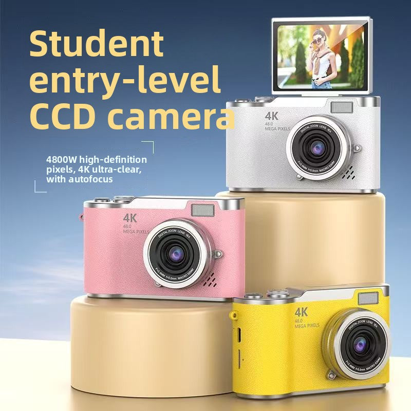 4K Digital Camera Retro CCD Style HD Selfie Camera with Phone Transfer for Students and Travel Photography teemdrop