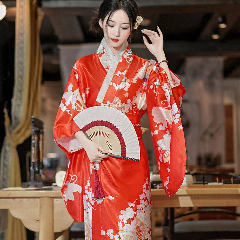 Women's Plus-Size Acetate Kimono Style Sleepwear Robe teemdrop