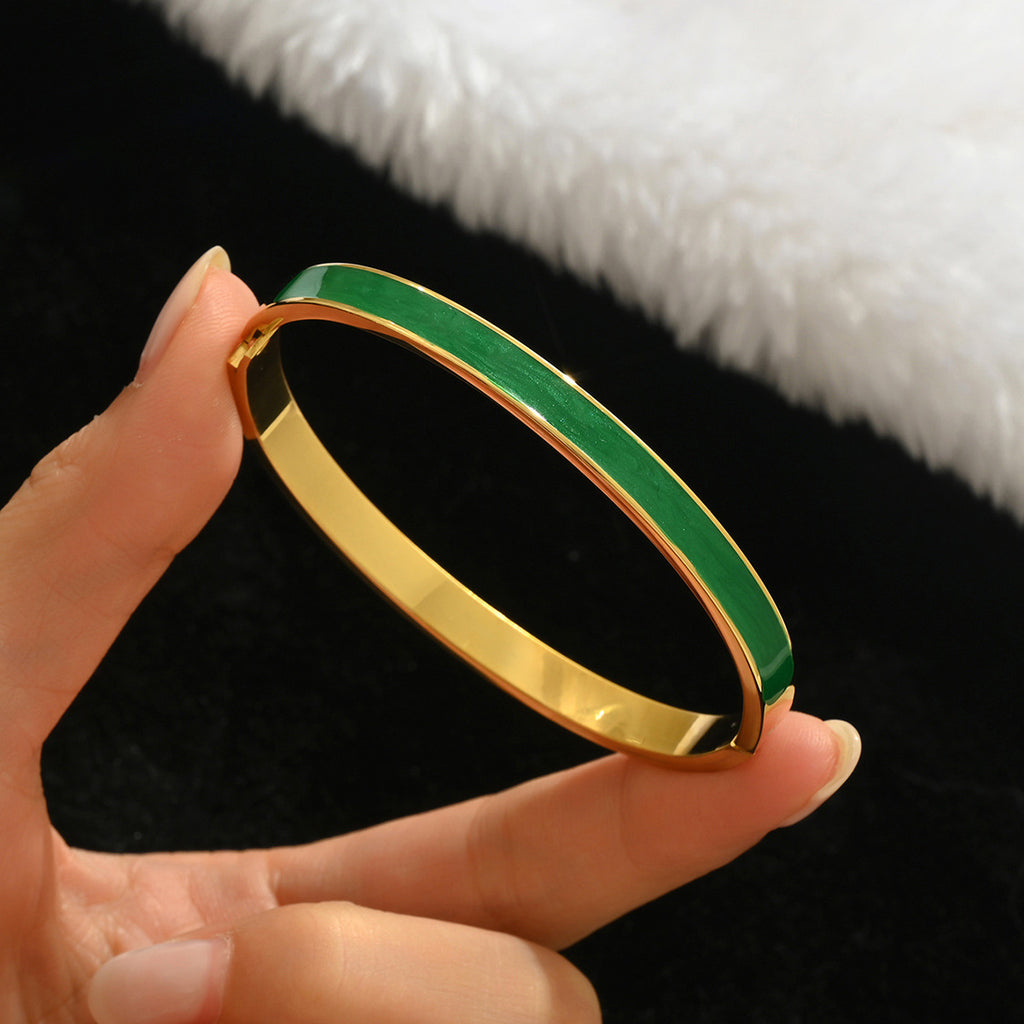 Gold-colored stainless steel bracelet teemdrop