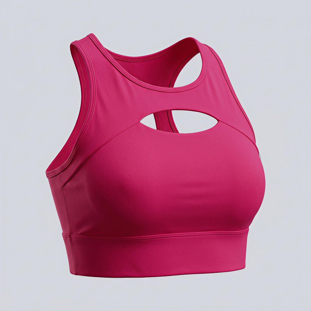 Women's High-Impact Hollow-Out Push-Up Sports Bra with Adjustable Back Clasp teemdrop