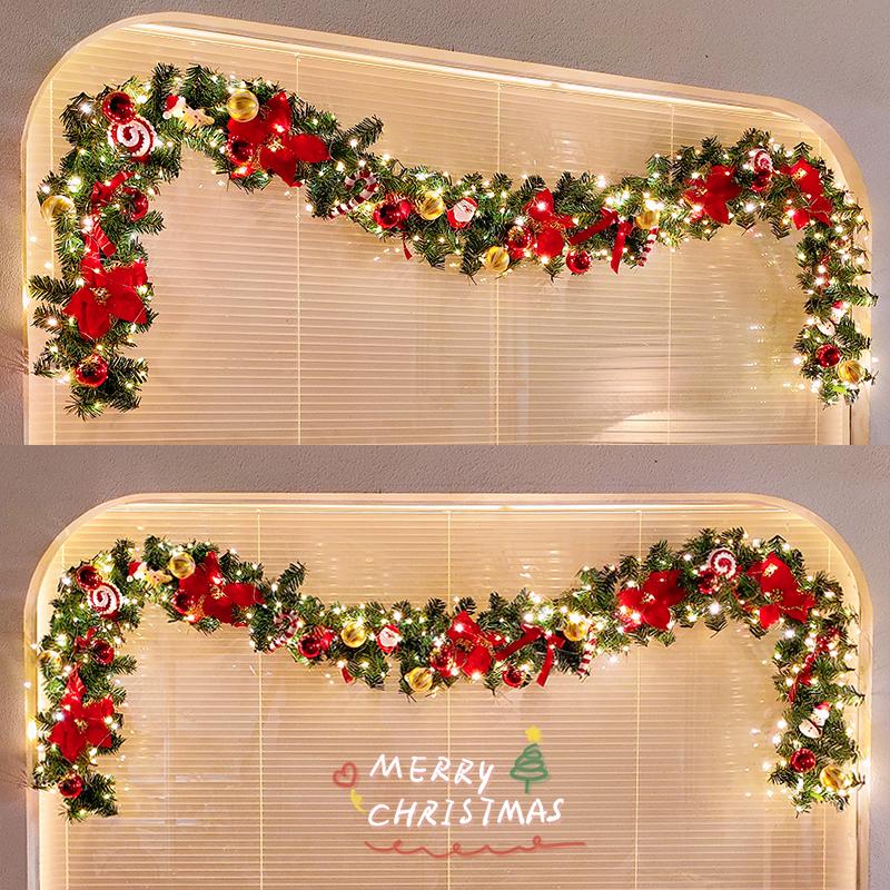 Christmas decorative rattan glowing rattan grass pine branch light string teemdrop