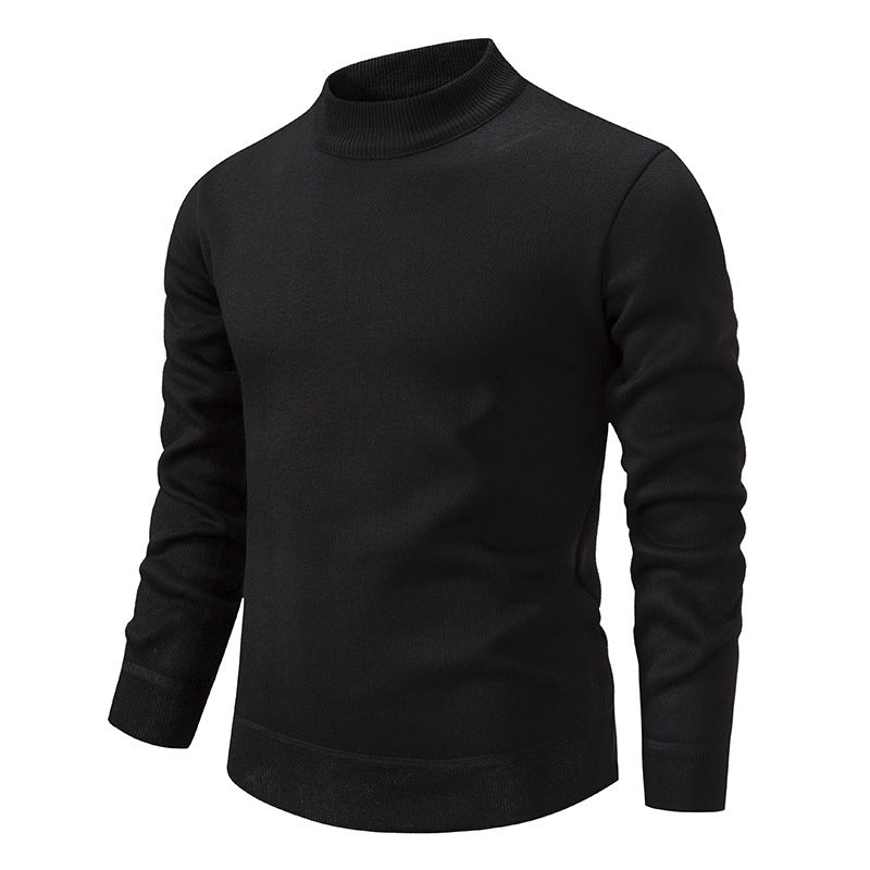 Men's Thickened Fleece-Lined Crew Neck Knit Sweater Autumn Winter teemdrop