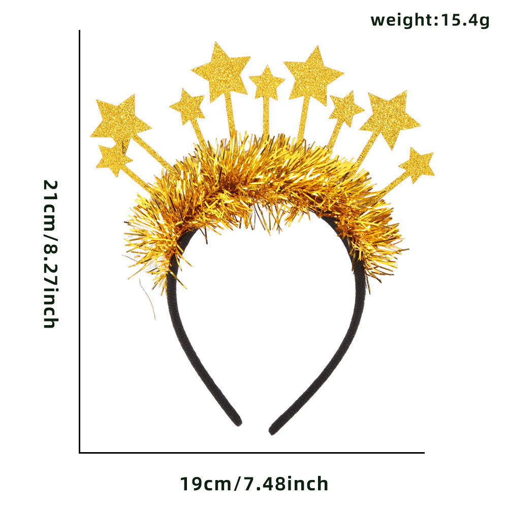 Festive Star Stripe Headband Merry Christmas