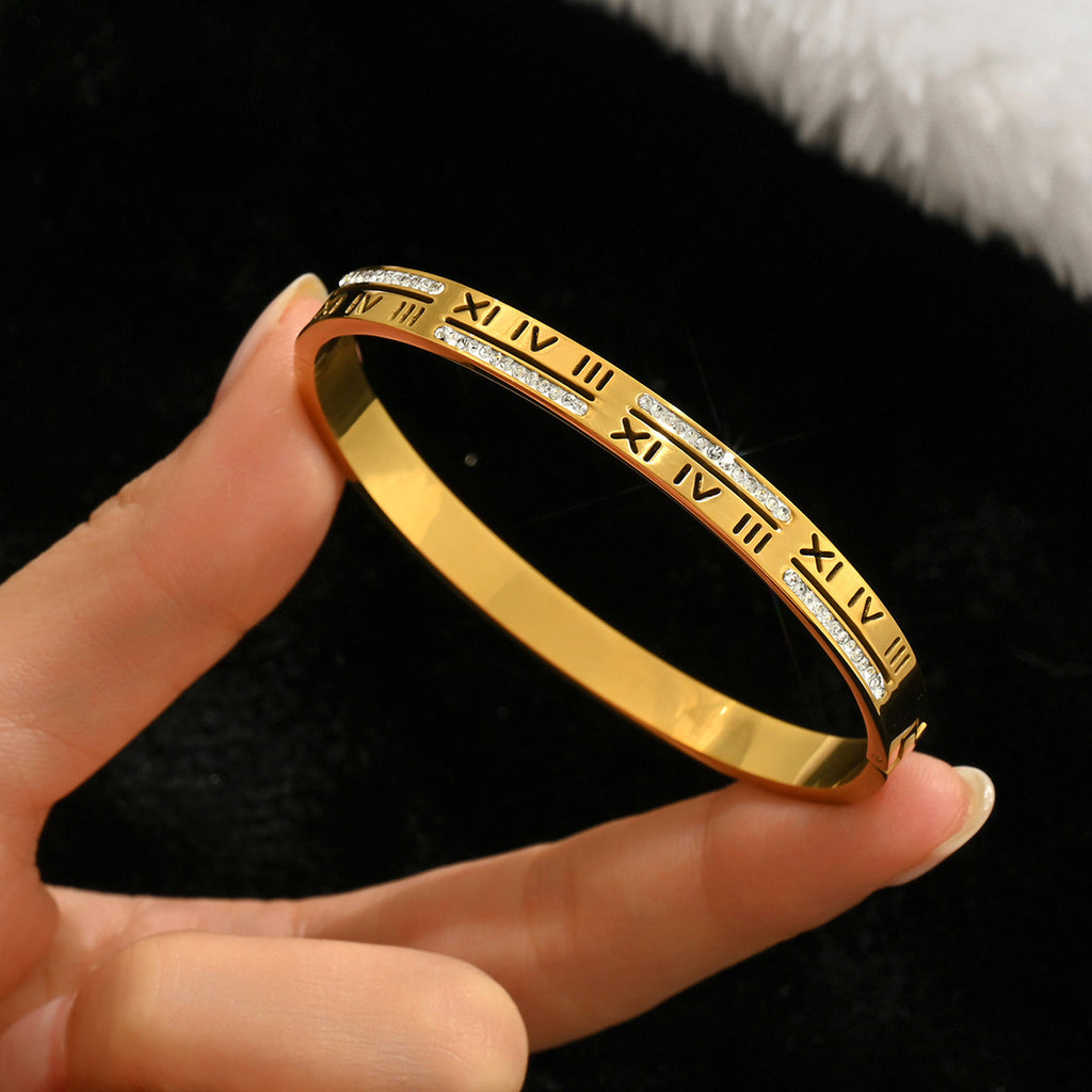 Gold-colored stainless steel bracelet teemdrop