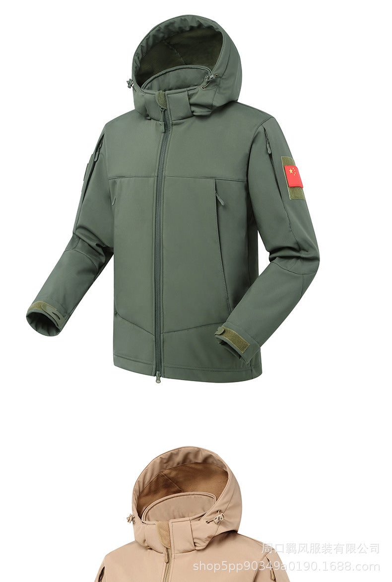 Mens Windproof Waterproof Fleece Lined Hooded Jacket