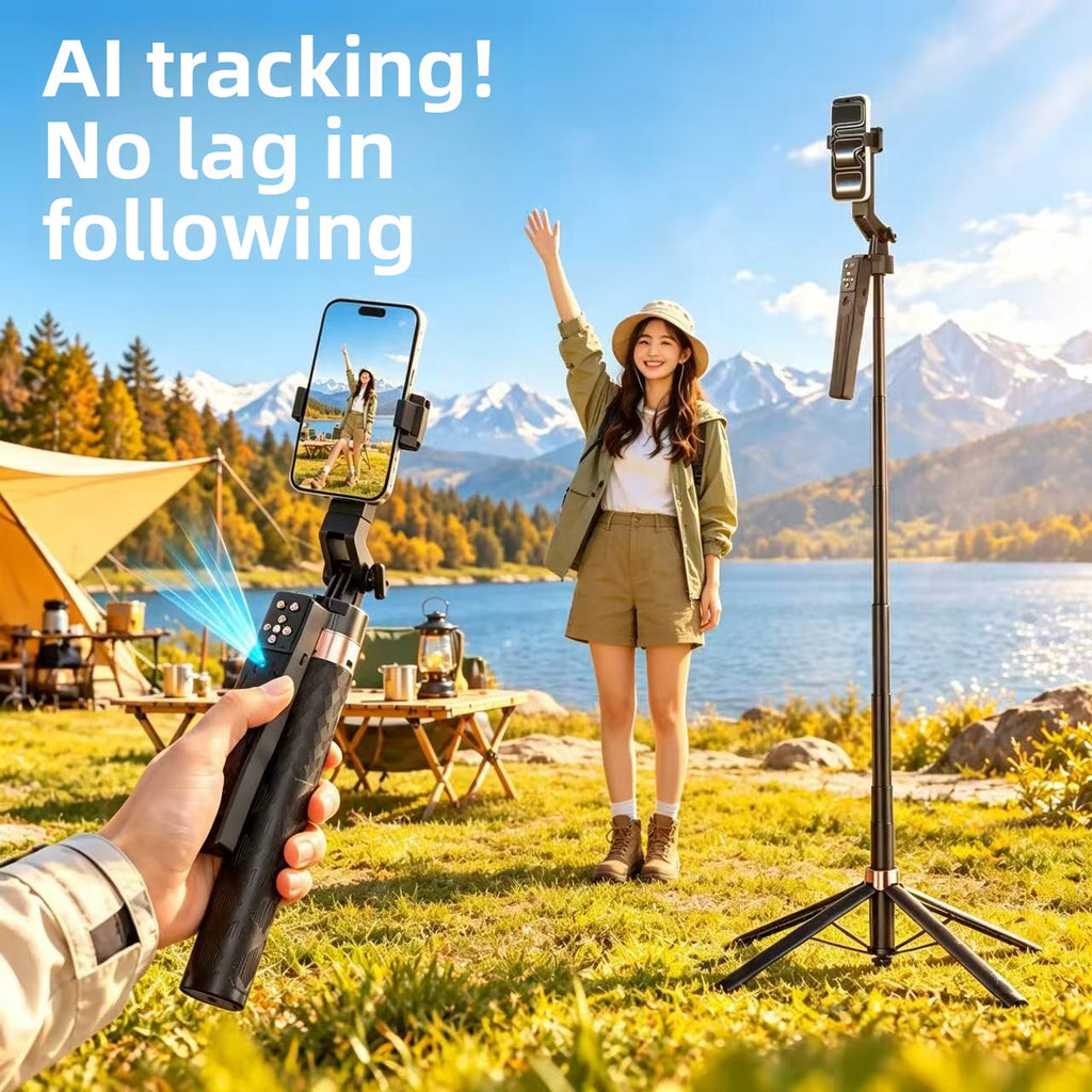 2026 New AI Gimbal 360� Auto Tracking Portable Selfie Stick teemdrop