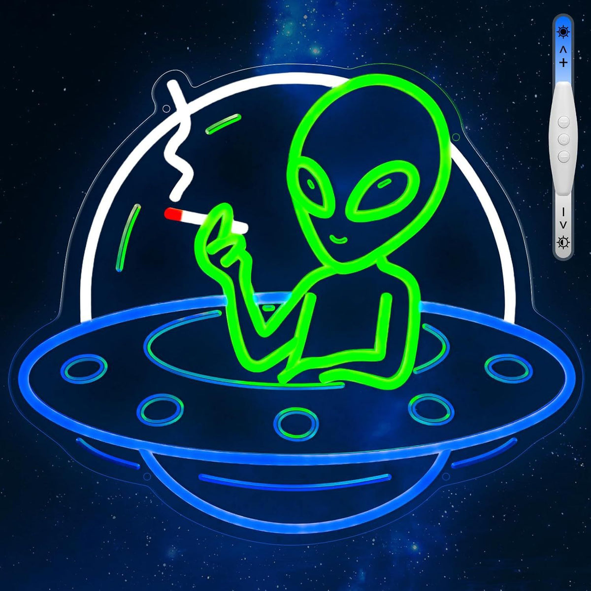 Alien UFO LED Neon Sign Light for Bedroom Game Room Bar Party Decoration teemdrop
