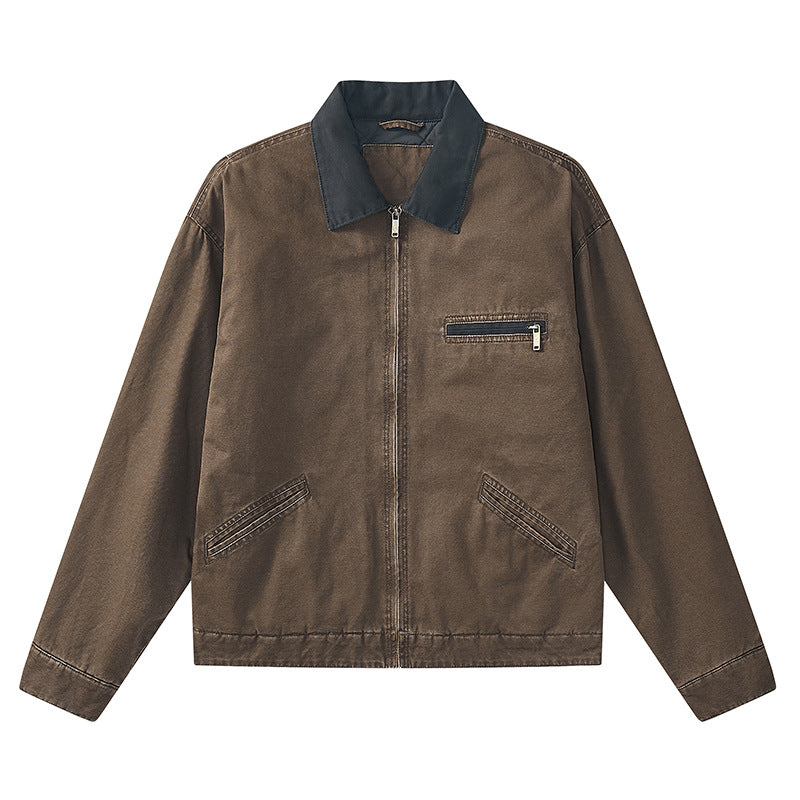 Men's Lapel Casual Jacket American Style Retro Loose Handsome All-match Jacket teemdrop