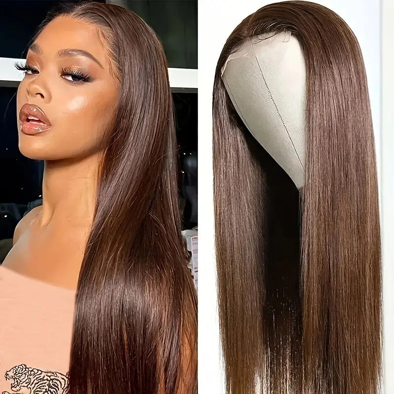 Middle Parted Long Straight Lace Front Wig teemdrop