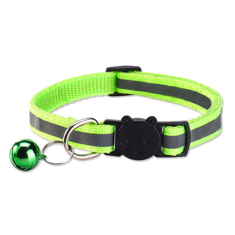 Adjustable Reflective Cat Collar with Safety Release and Bell teemdrop